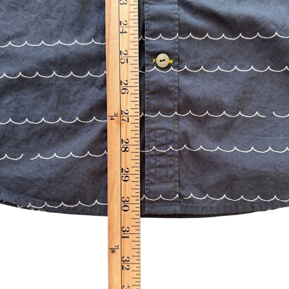Reef XL Gray White Wave Print Button Up Long Sleeve Casual‎ Men's Shirt - Picture 6 of 12